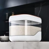 Rice bucket, insect-proof and moisture-proof sealed household rice jar, flour storage tank, grain storage bucket, rice box, rice storage box, container 01189-6067 Application Scenario
